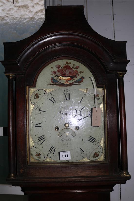 George III oak eight-day longcase clock, painted dial, Crake, Loddon(-)